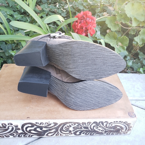 Stylish Marc Fisher Suede Harness Booties - Picture 10 of 10